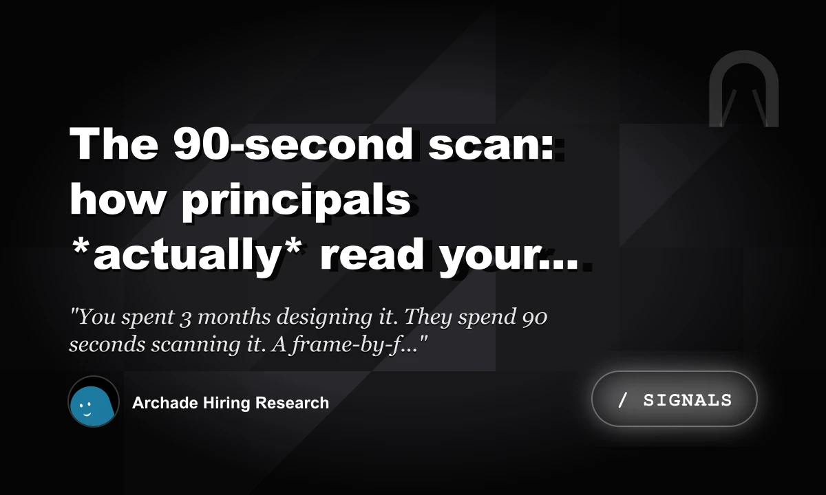 The 90-Second Scan: How Principals *Actually* Read Your Portfolio