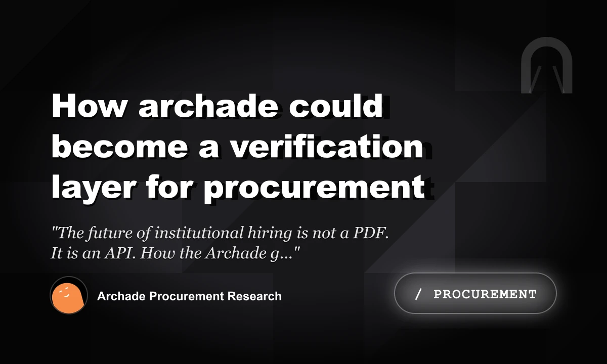 How Archade Could Become a Verification Layer for Procurement
