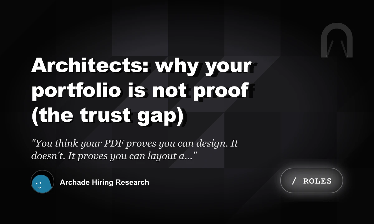 Architects: Why Your Portfolio is Not Proof (The Trust Gap)