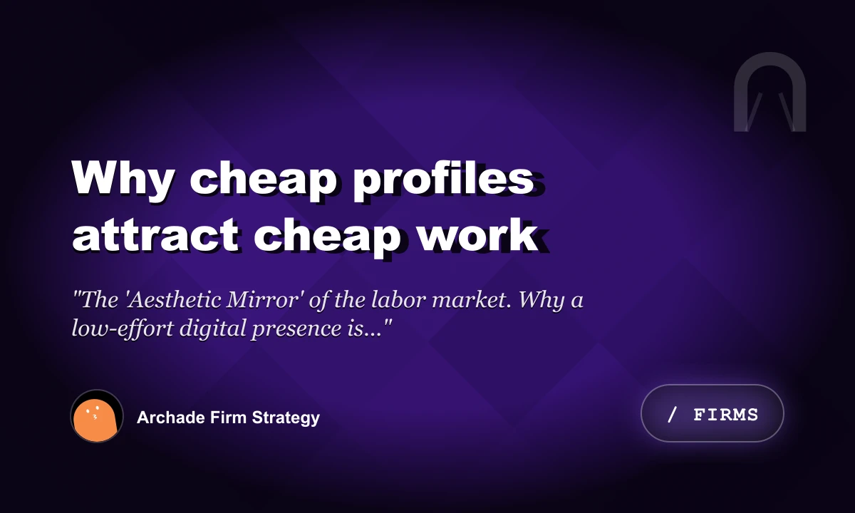Why Cheap Profiles Attract Cheap Work