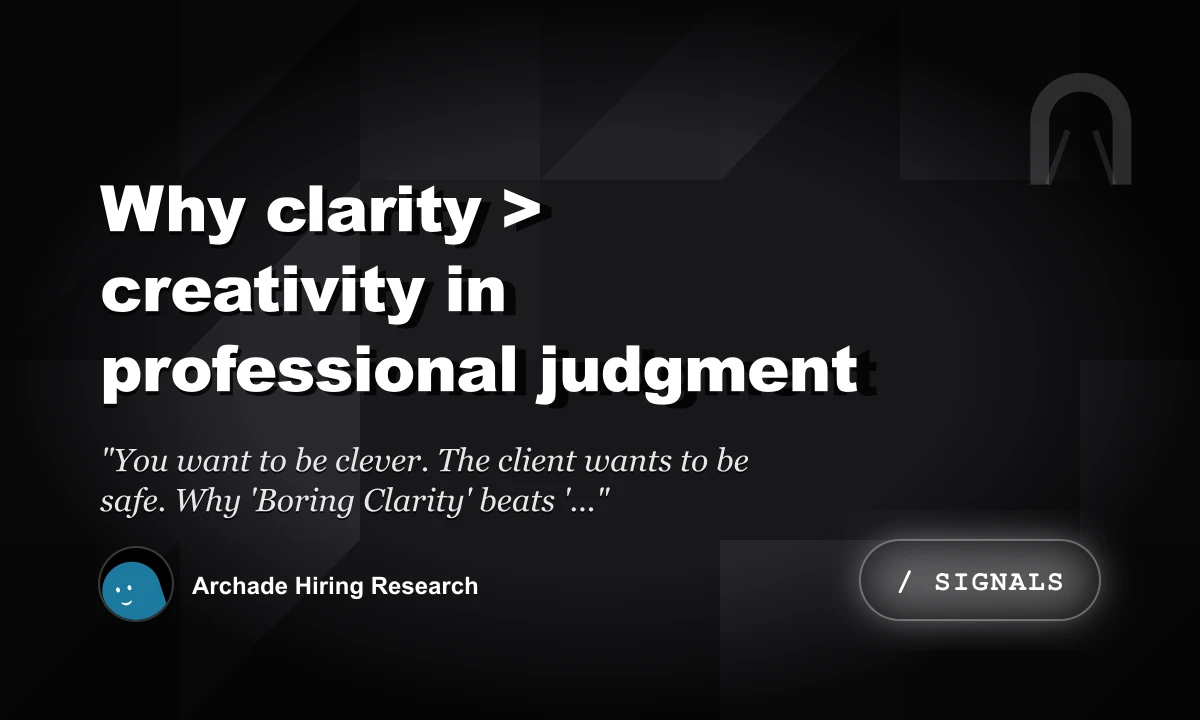 Why Clarity > Creativity in Professional Judgment