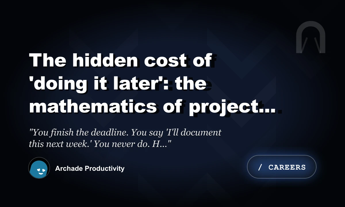The Hidden Cost of 'Doing it Later': The Mathematics of Project Amnesia