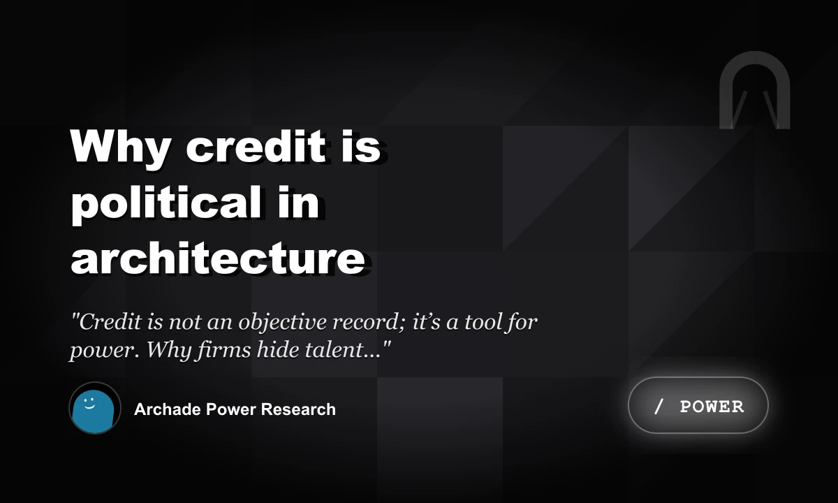 Why Credit Is Political in Architecture