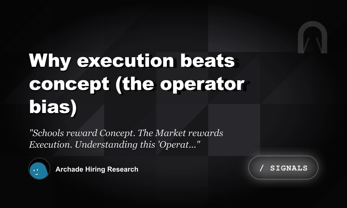 Why Execution Beats Concept (The Operator Bias)