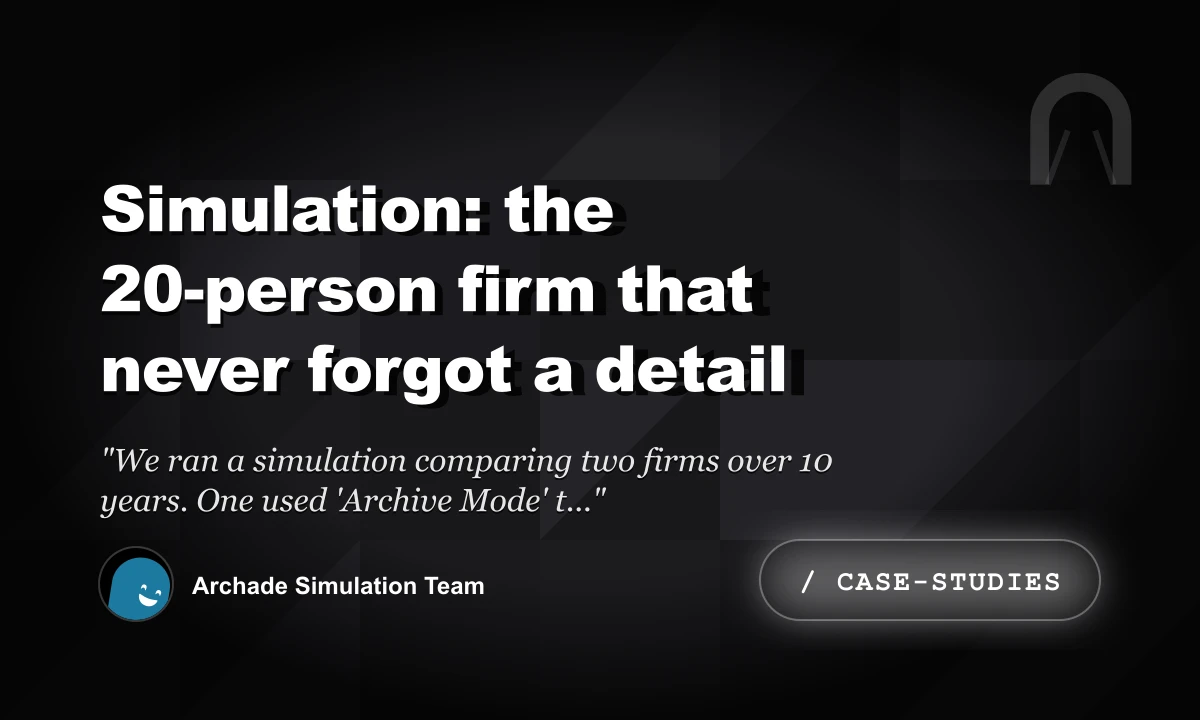 Simulation: The 20-Person Firm That Never Forgot a Detail