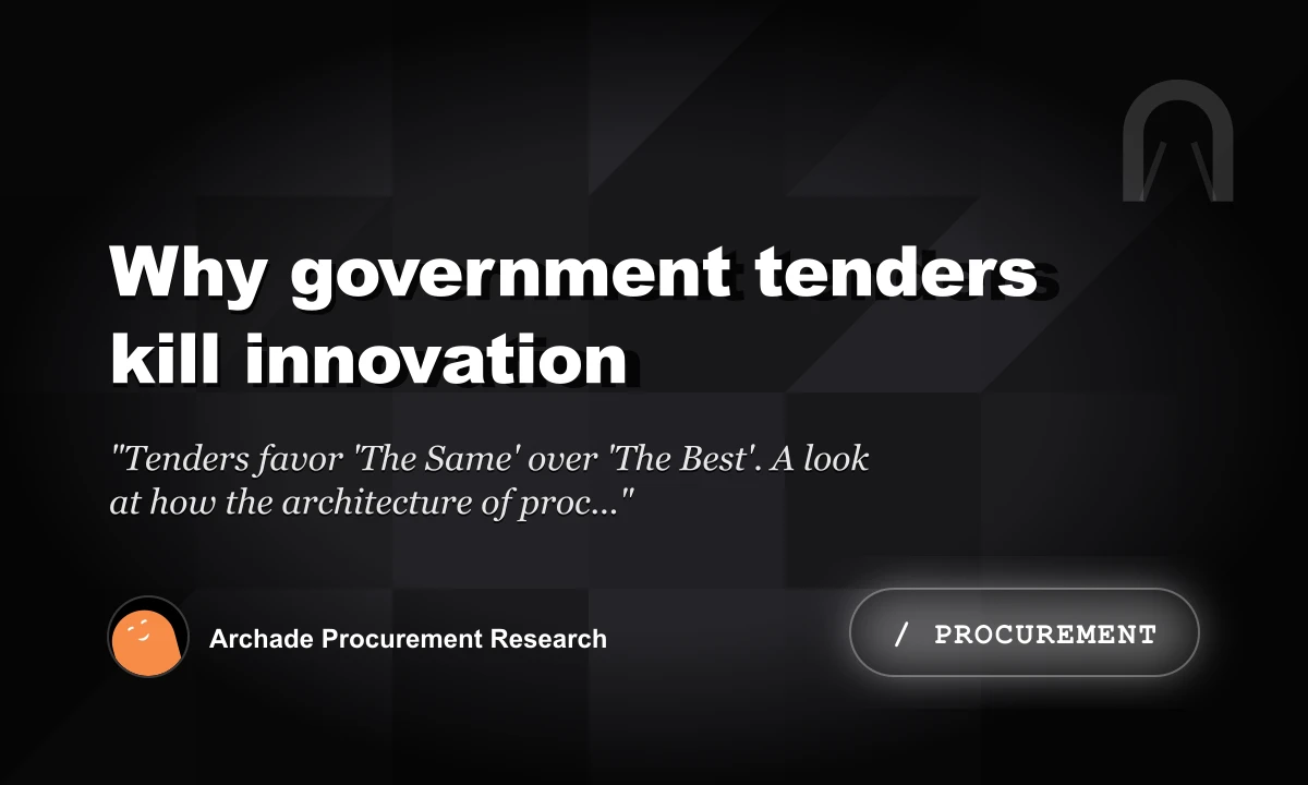 Why Government Tenders Kill Innovation