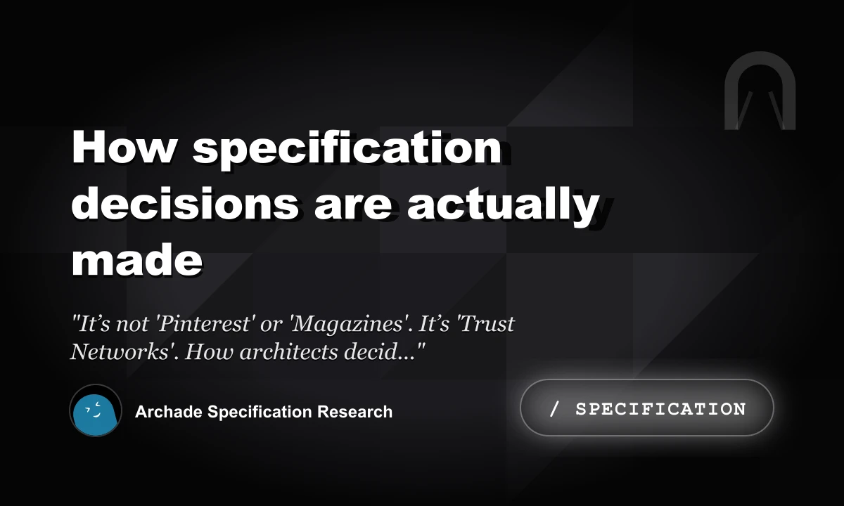 How Specification Decisions Are Actually Made