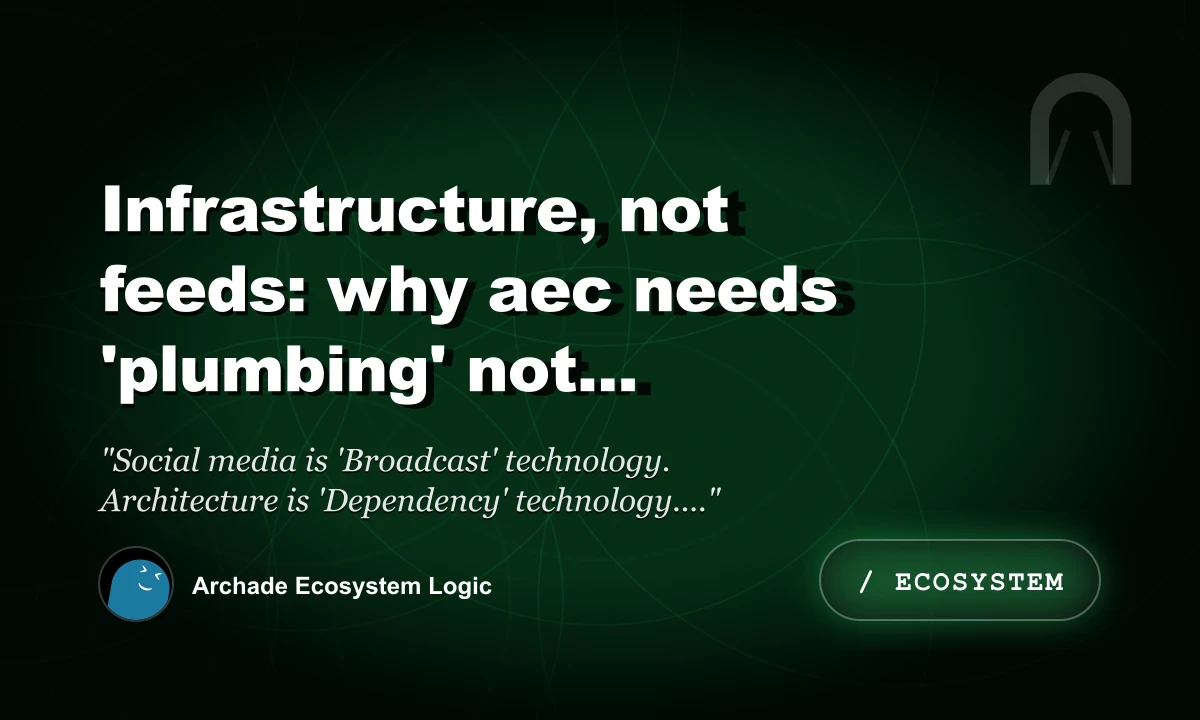 Infrastructure, Not Feeds: Why AEC Needs 'Plumbing' Not 'Broadcasts'