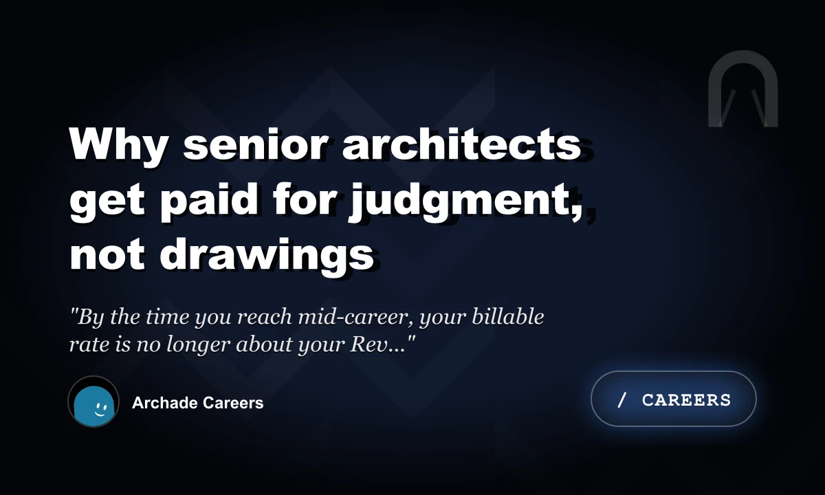 Why Senior Architects Get Paid for Judgment, Not Drawings
