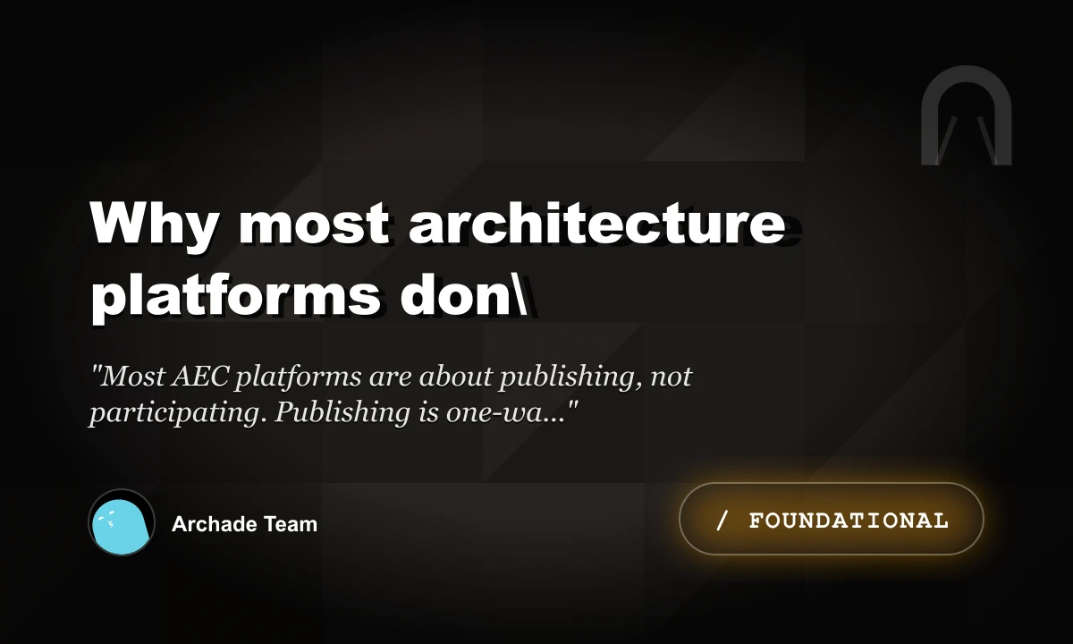 Why Most Architecture Platforms Don\