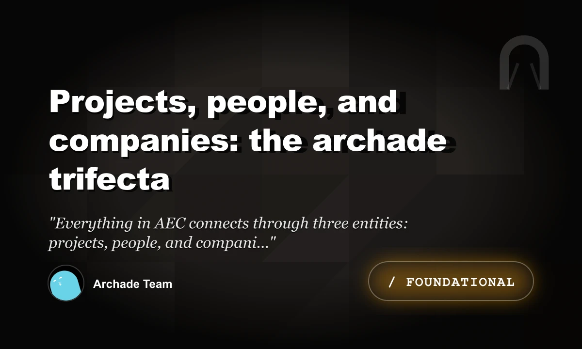 Projects, People, and Companies: The Archade Trifecta