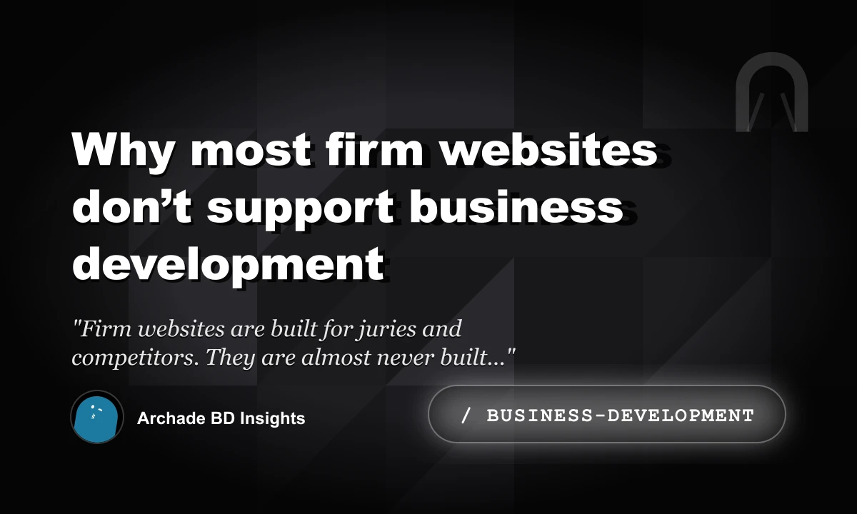 Why Most Firm Websites Don’t Support Business Development