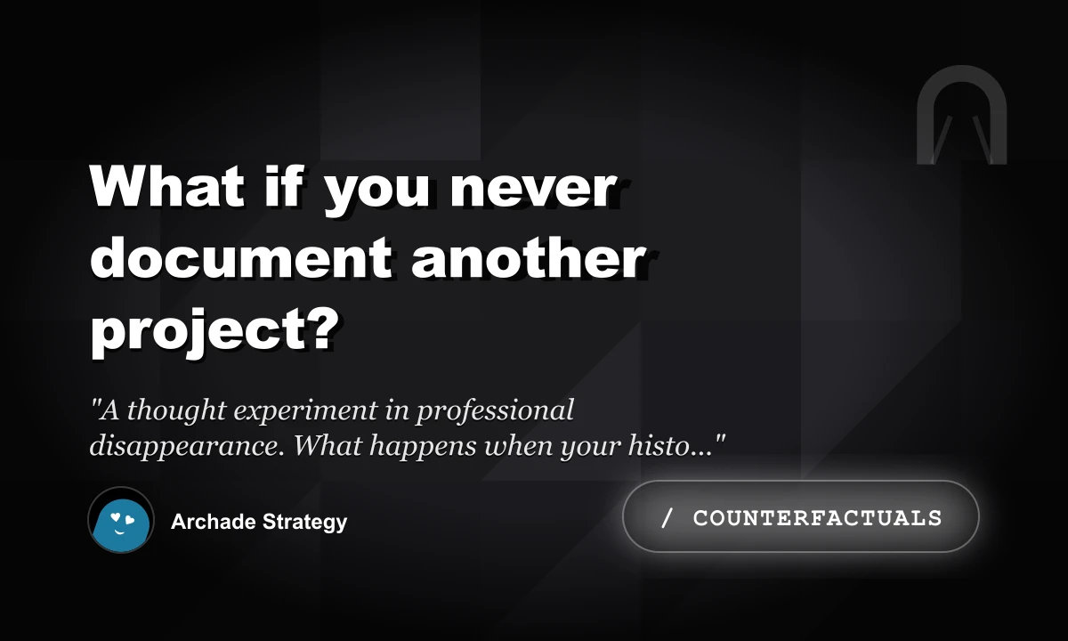 What If You Never Document Another Project?