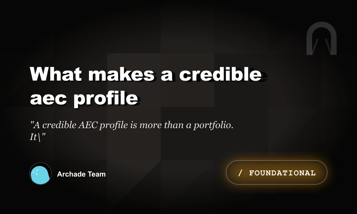 What Makes a Credible AEC Profile