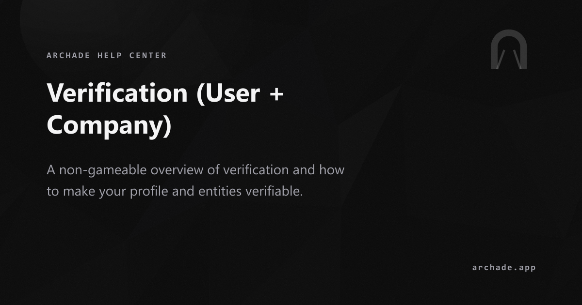 Verification (User + Company)