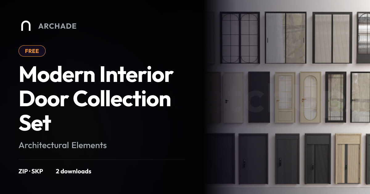Modern Interior Door Collection Set SketchUp Model – Free