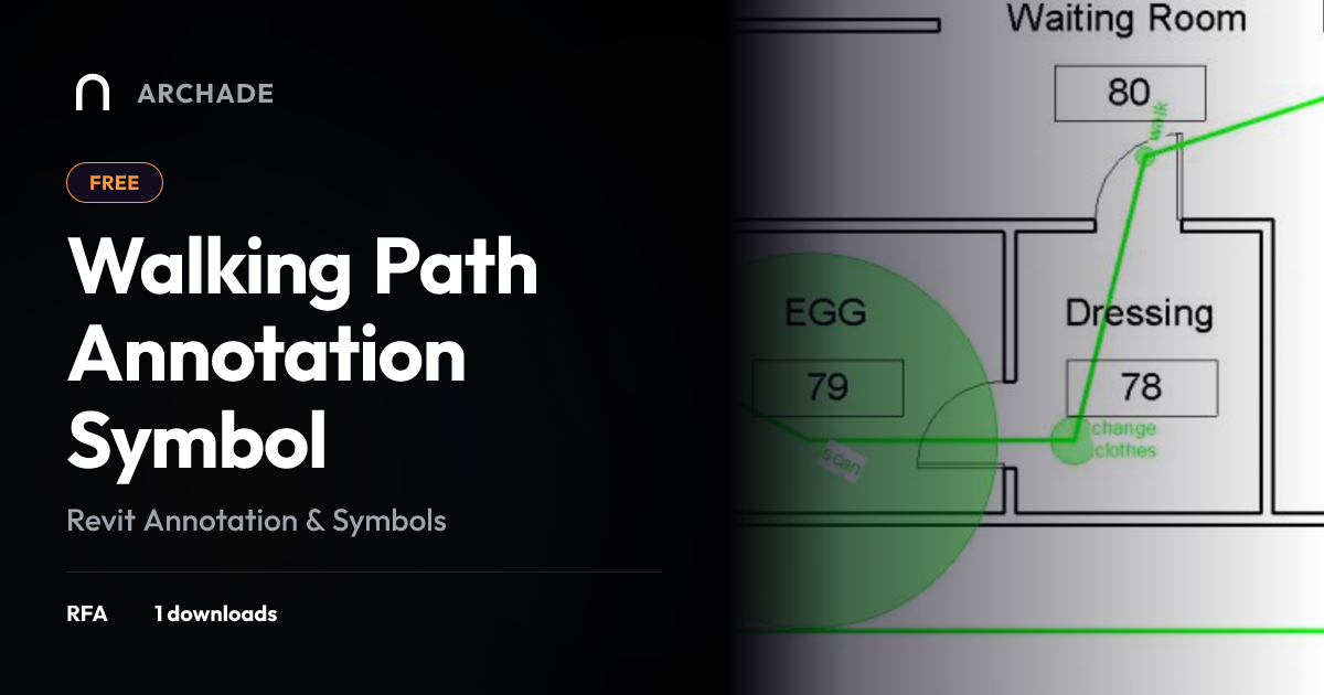 Walking Path Annotation Symbol Revit Family (RFA) – Free